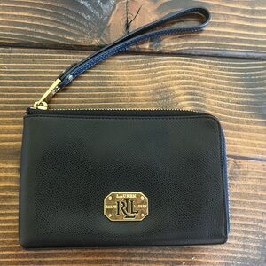 ✨Lauren Ralph Lauren Black Leather Wristlet✨